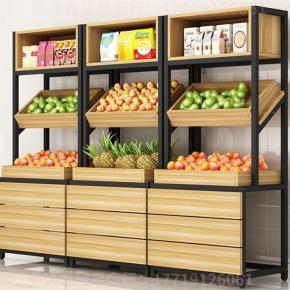 High Quality Wood supermarket fruit vegetable display Rack Stand shelves