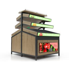 New style 3 layers supermarket retail solution fruit vegetable produce display rack