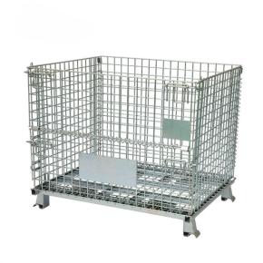 OEM ODM Customized 4 sides galvanized metal steel welded foldable wire baskets containers