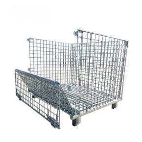 Hot dip galvanized warehouse storage collapsible welded wire mesh pallet boxes