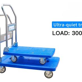  Hand Trolley 500kg Four Rubber Wheel Folding Hand Flatbed Cart 1100 Ib folding service cart